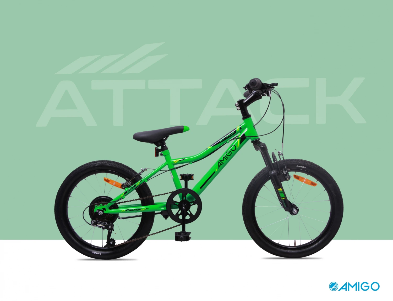 AMIGO Attack 20 Inch Boys 6SP Rim Brakes Green - Image 7