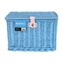 AMIGO Bicycle Basket Willow Front 46.5 Litres Light Blue -Optimal Bike Store amigo bakkersmand voor 465 liter lichtblauw 3 308318 20190805163028