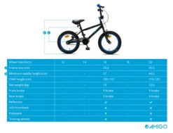 AMIGO Fly 20 Inch Junior Rim Brakes Black -Optimal Bike Store amigo fly 20 inch 35 cm unisex v brakes zwart 9 429867 20200709151550