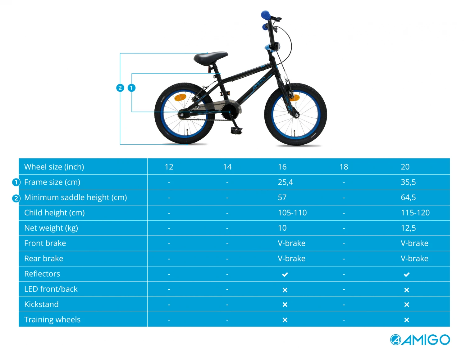 AMIGO Fly 20 Inch Junior Rim Brakes Black - Image 8