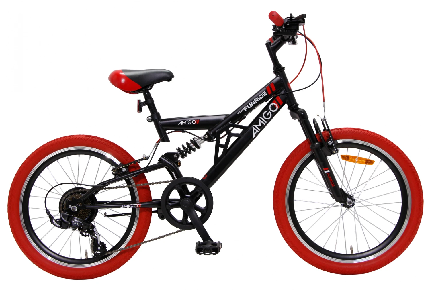 AMIGO Fun Ride 20 Inch 33 Cm Junior 7SP Rim Brakes Black/Red
