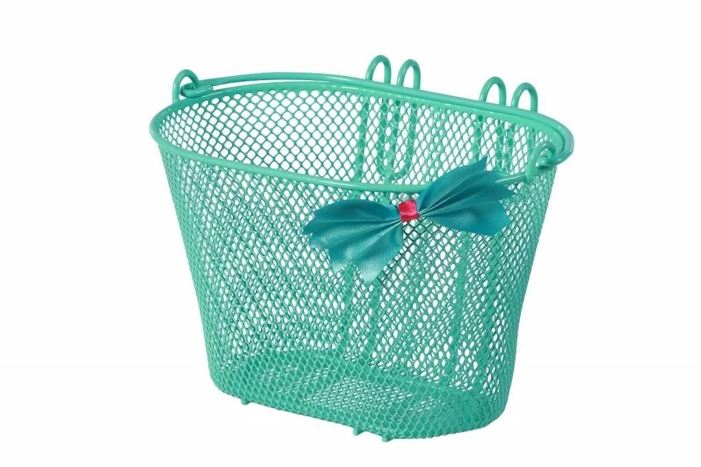 Basil Children's Bicycle Basket Jasmin Bow-Tie 10 Liter Mint Green - 30132 3 Basil Children's Bicycle Basket Jasmin Bow-Tie 10 Liter Mint Green - 30132