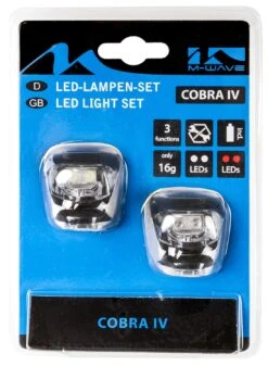 M-Wave LED Lighting Black 2 Pieces -Optimal Bike Store m wave verlichtingsset led zwart 2 stuks 3 109098