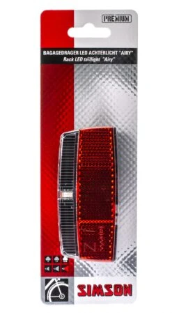 Simson Rear Light Airy Led Hub Dynamo Luggage Carrier Red -Optimal Bike Store simson achterlicht airy led naafdynamo bagagedrager rood 4 271198 1547809752