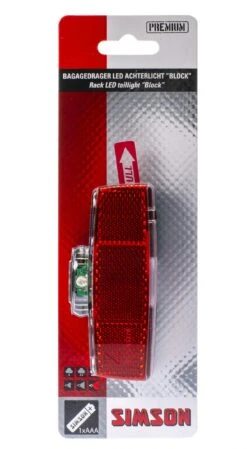 Simson Rear Light Block Led Luggage Carrier Battery Red -Optimal Bike Store simson achterlicht block led batterij bagagedrager rood 4 271187 1547807990