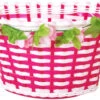 Volare Bicycle Basket Flowers Girls 6 Liters White/pink