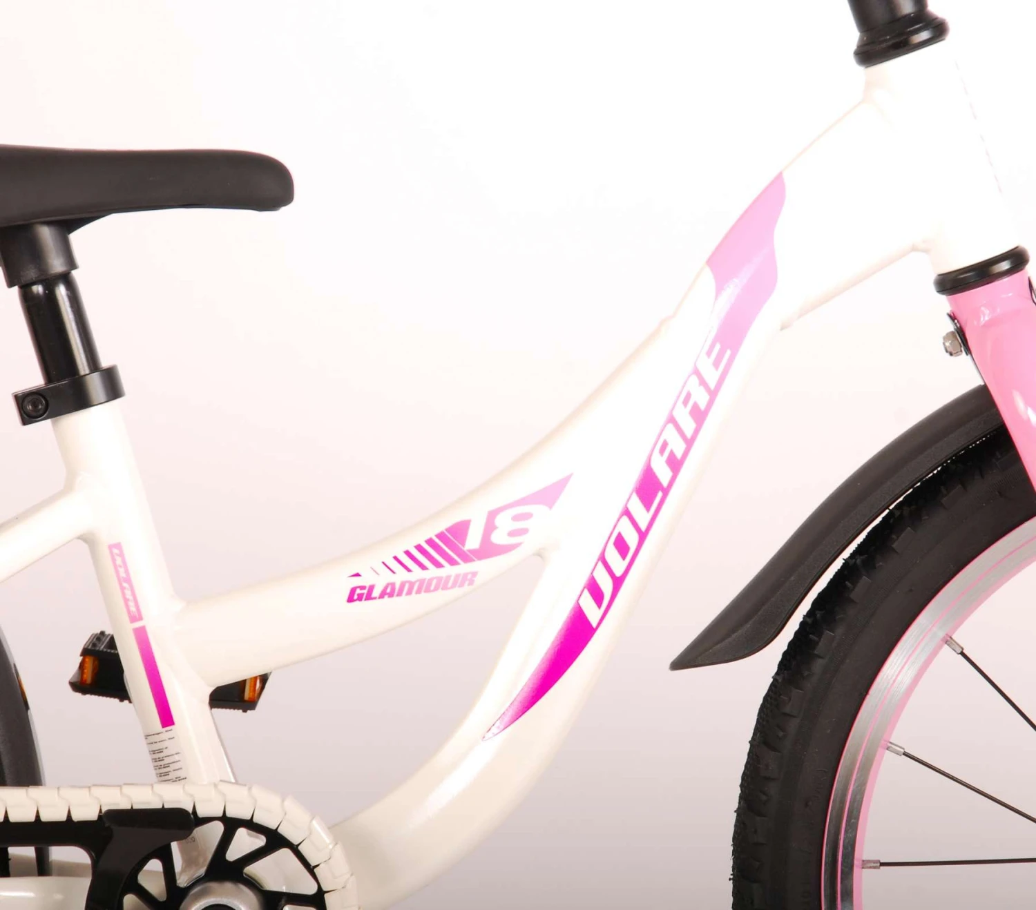 Volare Glamour 18 Inch 24 Cm Girls Coaster Brake White/Pink 5 Volare Glamour 18 Inch 24 Cm Girls Coaster Brake White/Pink - Image 3