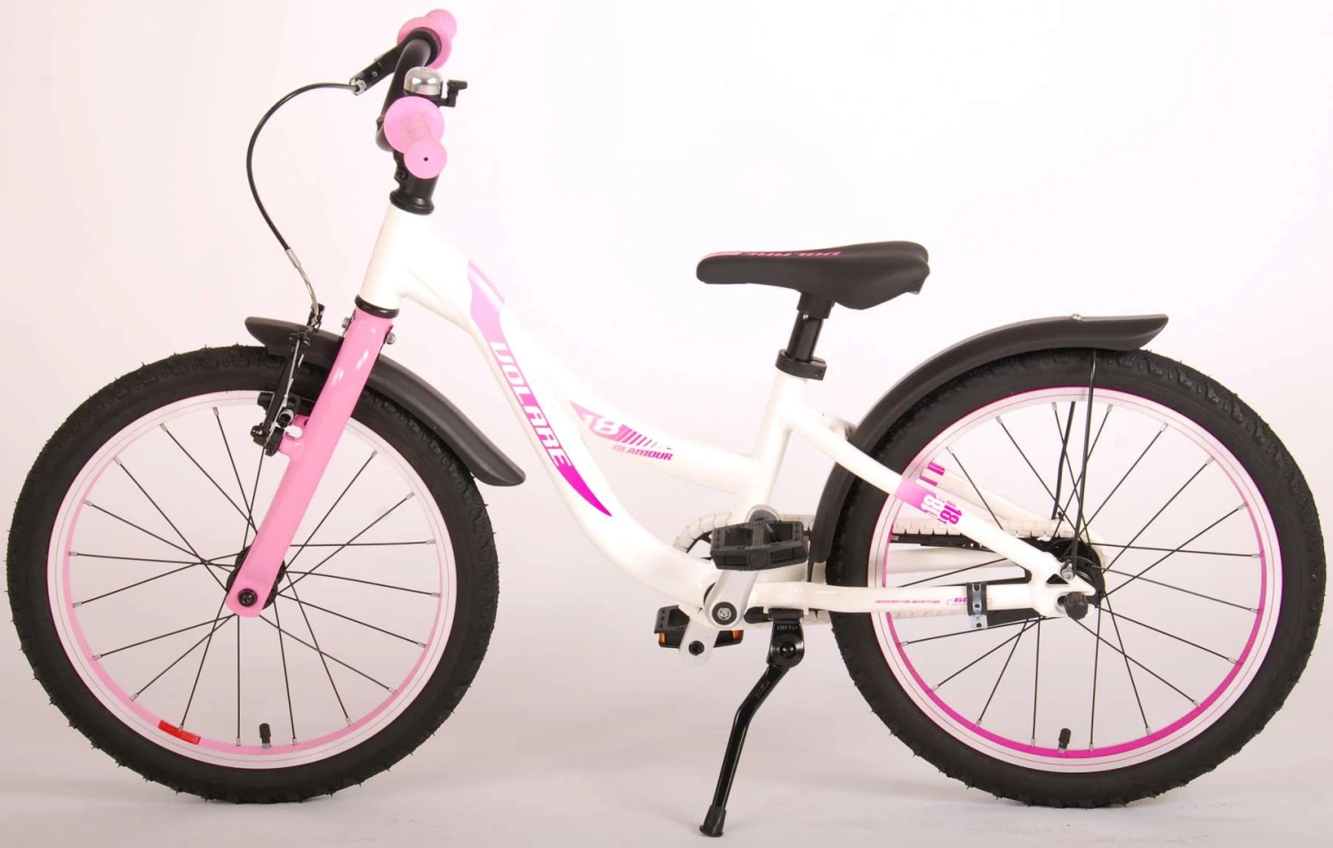 Volare Glamour 18 Inch 24 Cm Girls Coaster Brake White/Pink 4 Volare Glamour 18 Inch 24 Cm Girls Coaster Brake White/Pink - Image 2