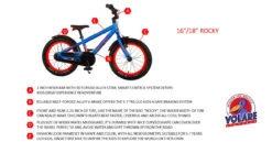 Volare Rocky 16 Inch 26 Cm Boys Coaster Brake Black/Blue -Optimal Bike Store volare rocky 16 inch 254 cm jongens terugtraprem zwart blauw 10 462279 20200917132855